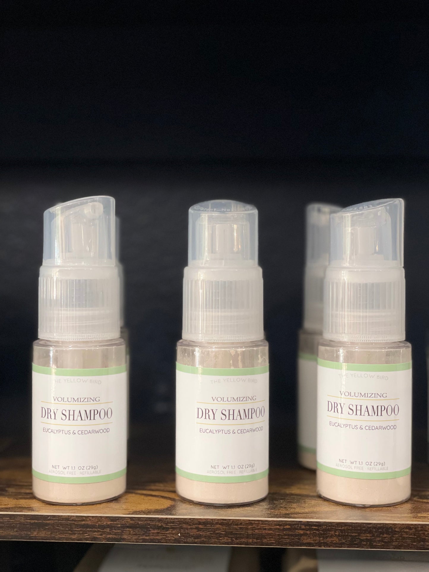 Eucalyptus cedarwood yellow bird dry shampoo aerosol free