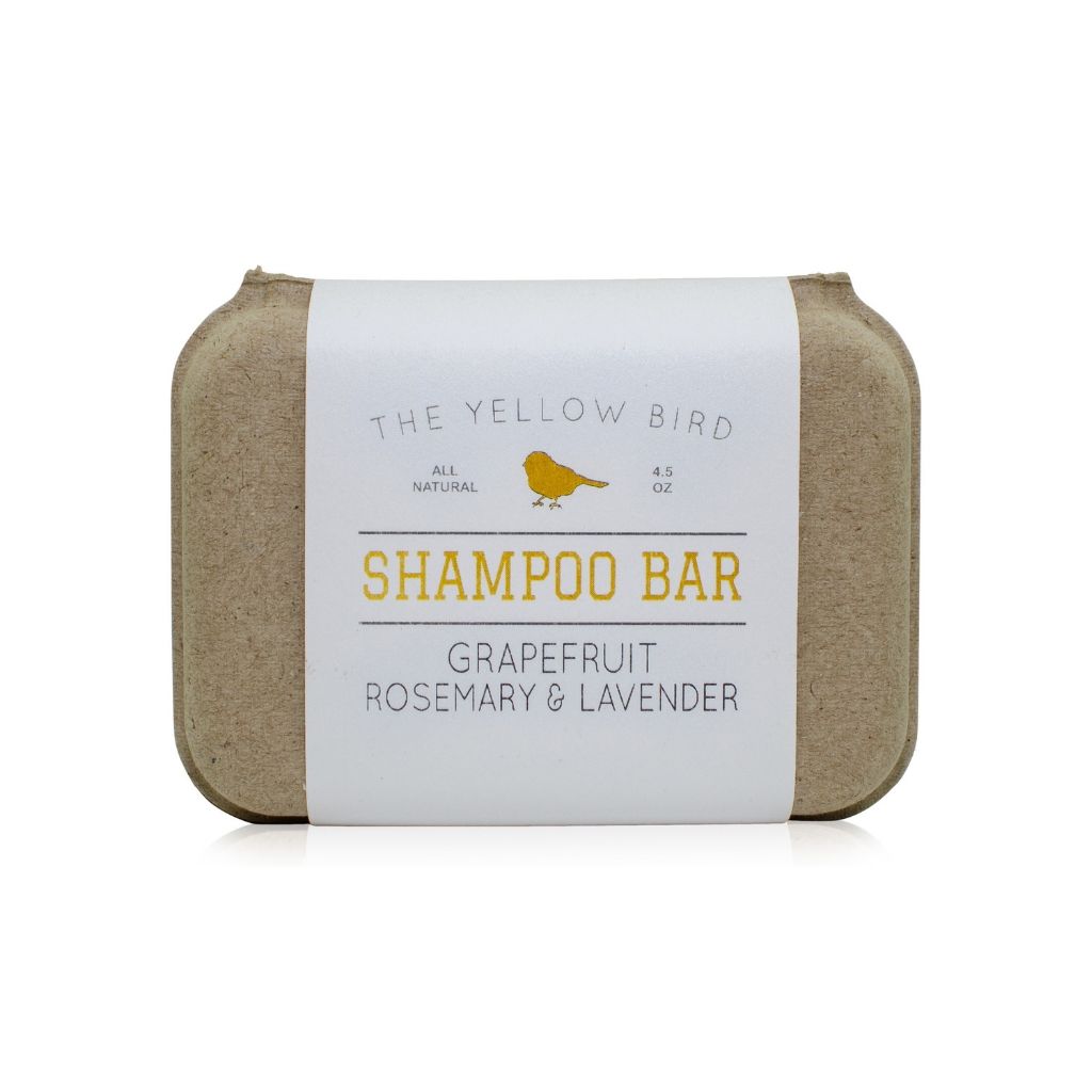 all natural handmade grapefruit, rosemary, and lavender zero waste shampoo bar